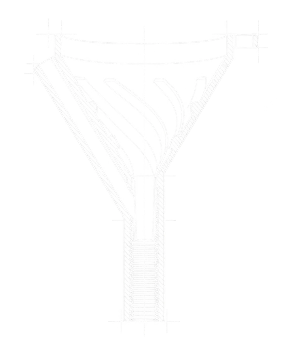 Illustration technique blanche de l’entonnoir tubeless