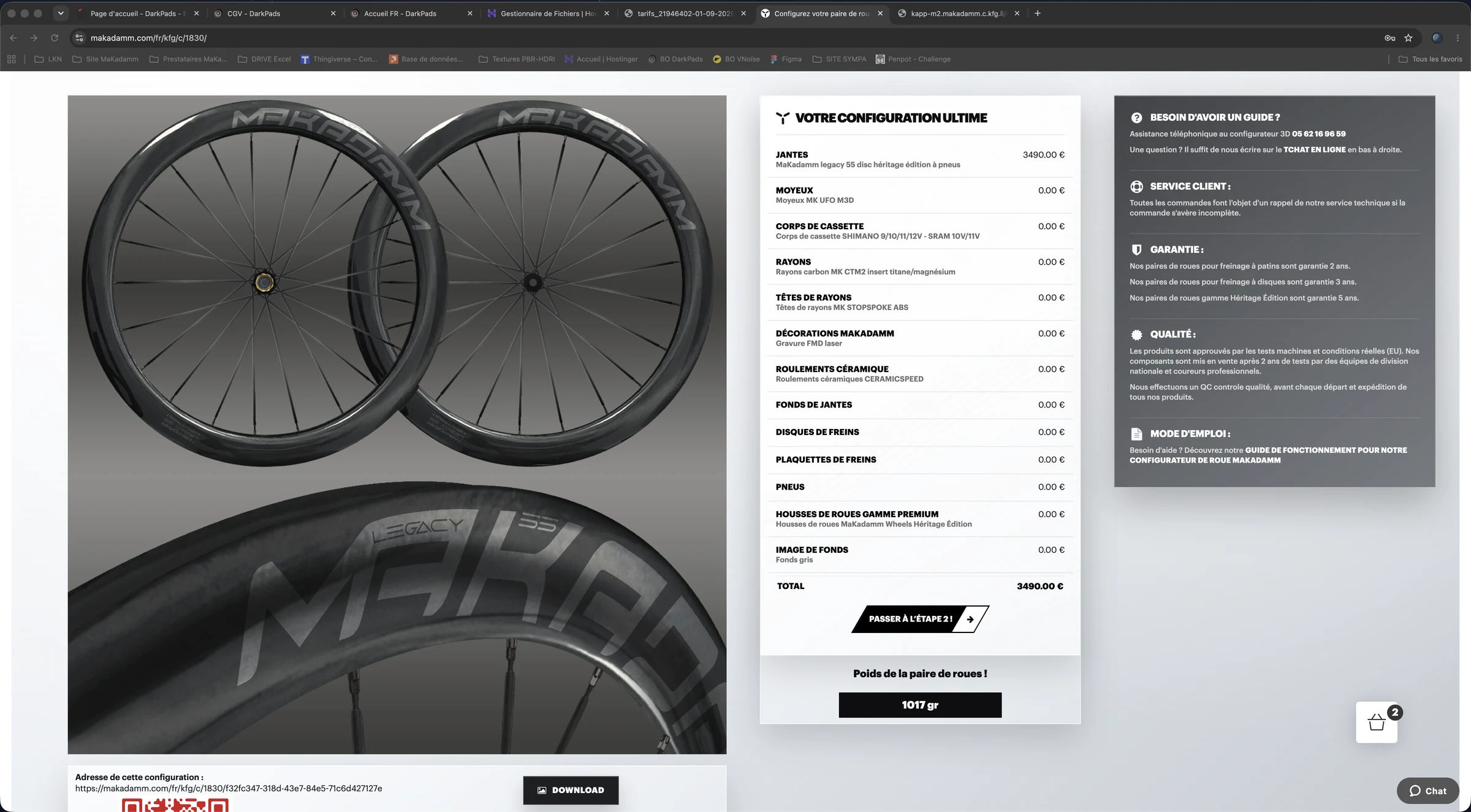Configurateur Makadamm affiché sur un grand écran